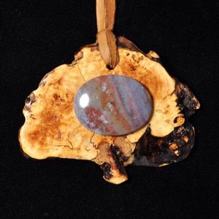 Spalted Malpe Necklace with stone